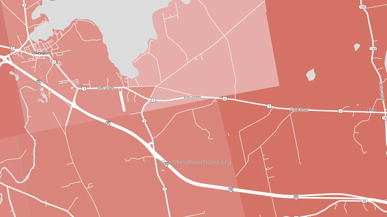 East Newport, ME block-group political-lean map