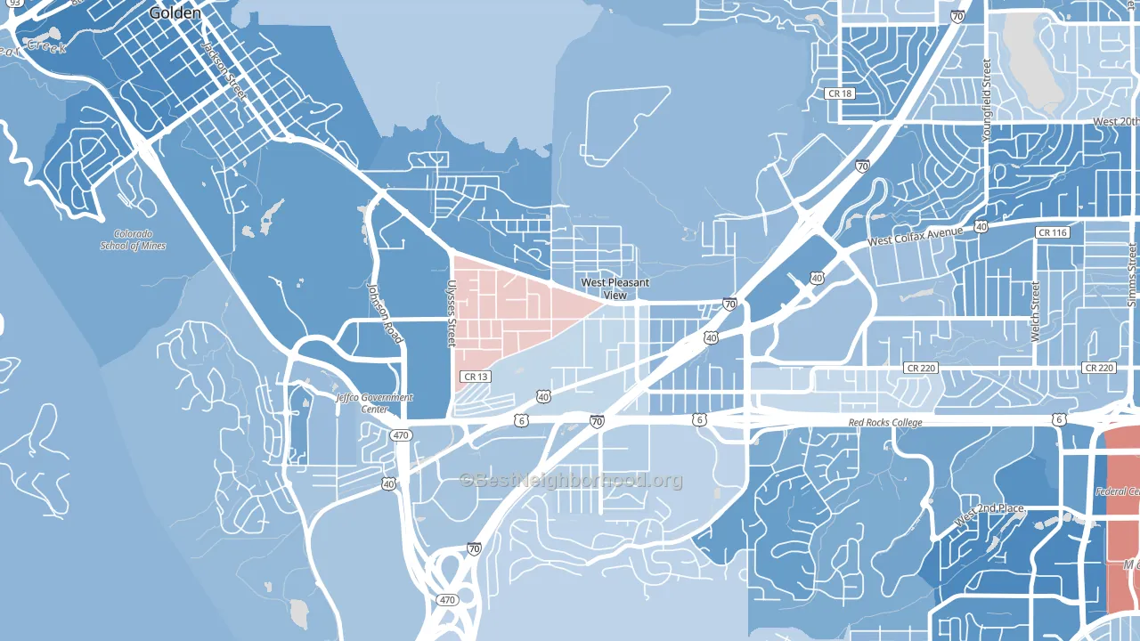 East Old Golden Road, West Pleasant View, CO block-group political-lean map