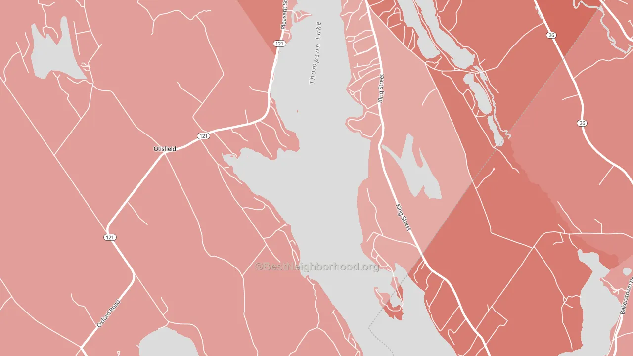 East Otisfield, ME block-group political-lean map