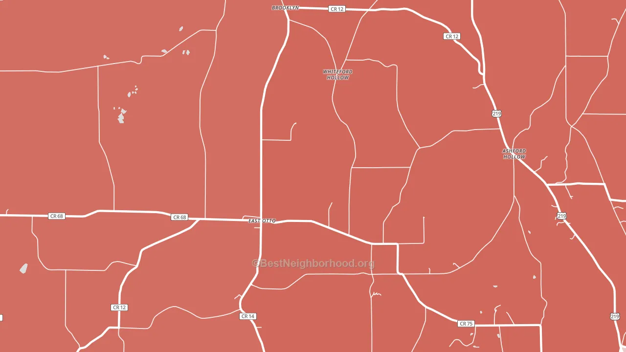 East Otto, NY block-group political-lean map