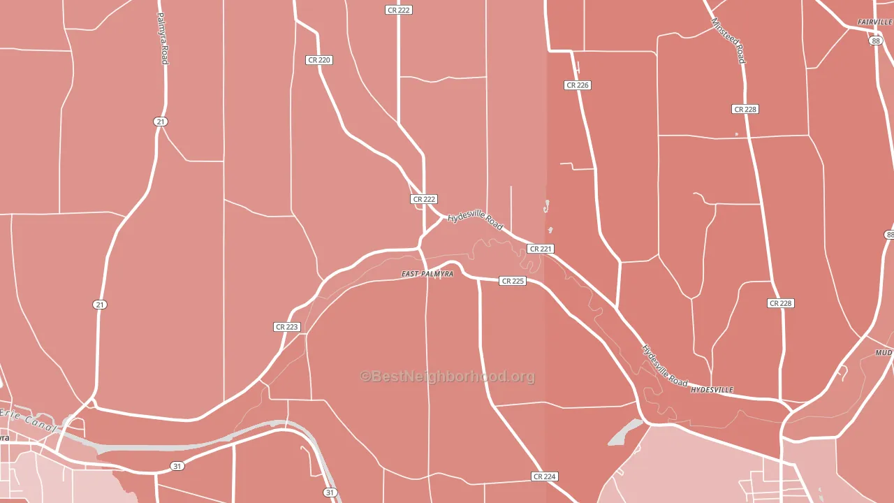 East Palmyra, NY block-group political-lean map