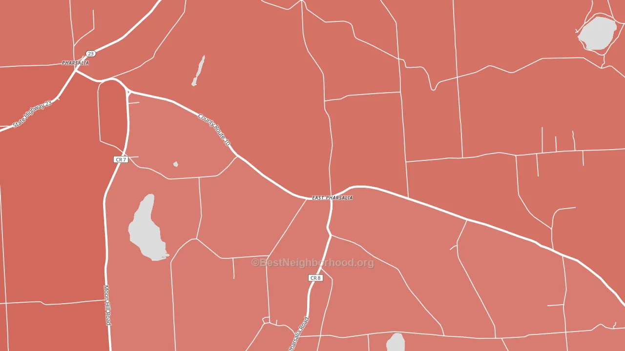 East Pharsalia, NY block-group political-lean map