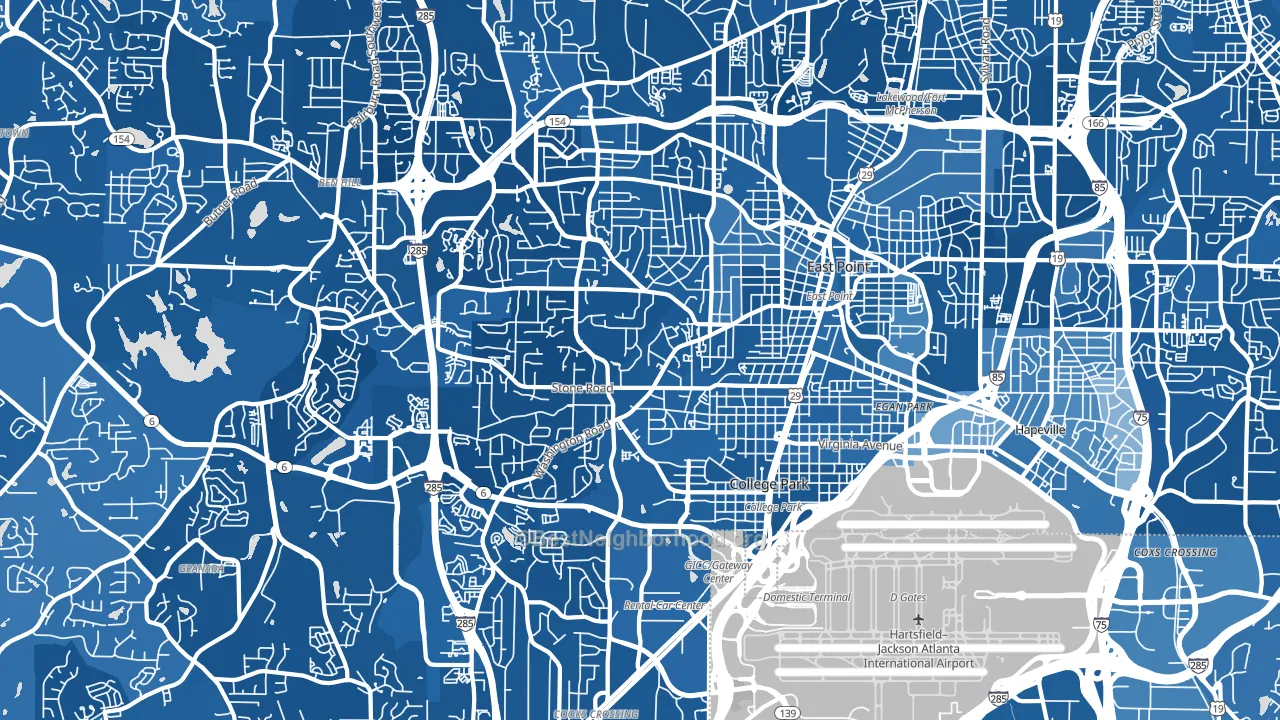 East Point, GA block-group political-lean map