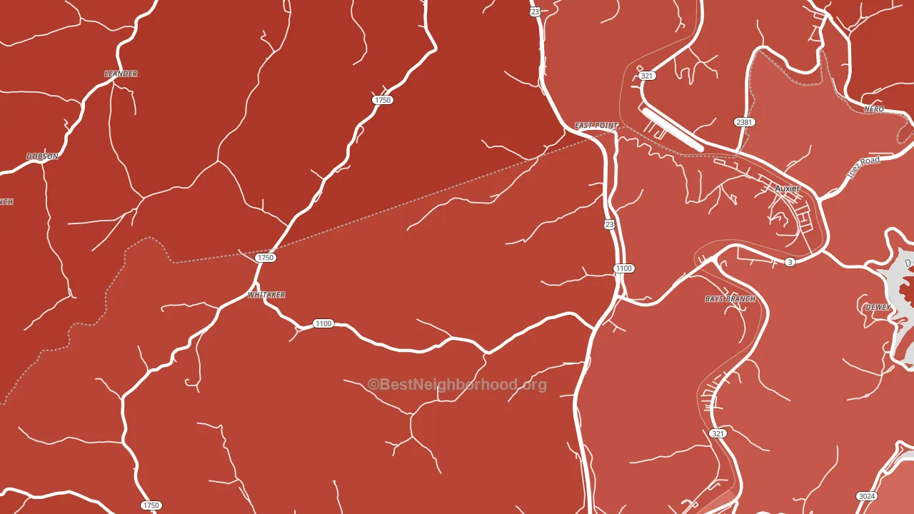 East Point, KY block-group political-lean map