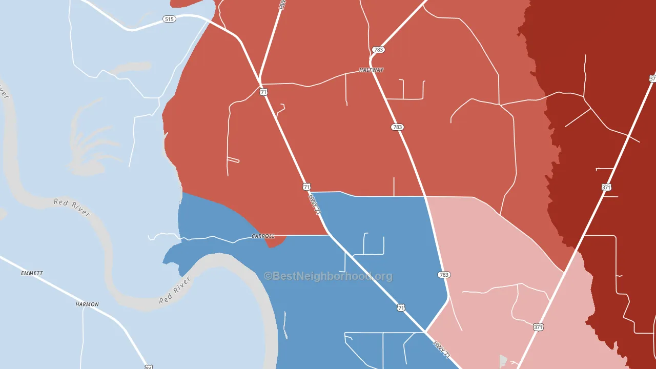 East Point, LA block-group political-lean map