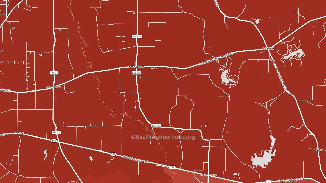East Point, TX block-group political-lean map