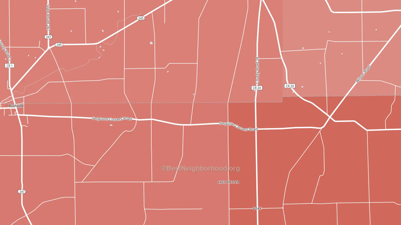 East Potter, NY block-group political-lean map