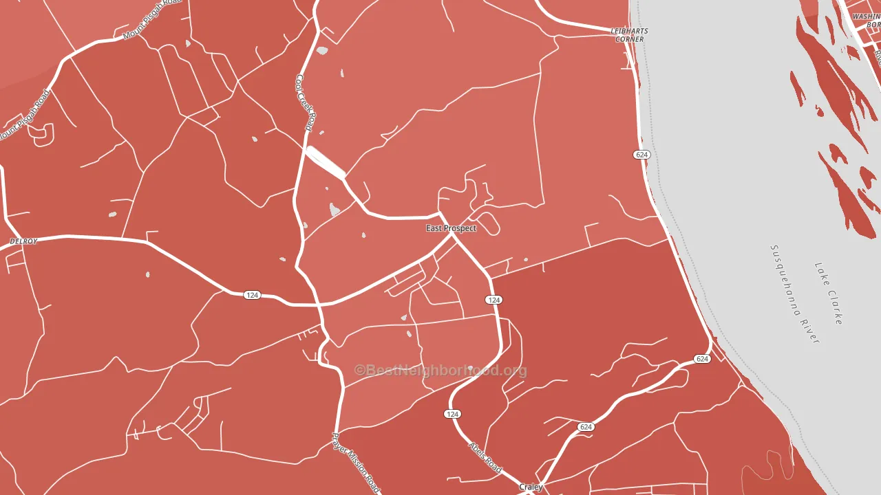 East Prospect, PA block-group political-lean map