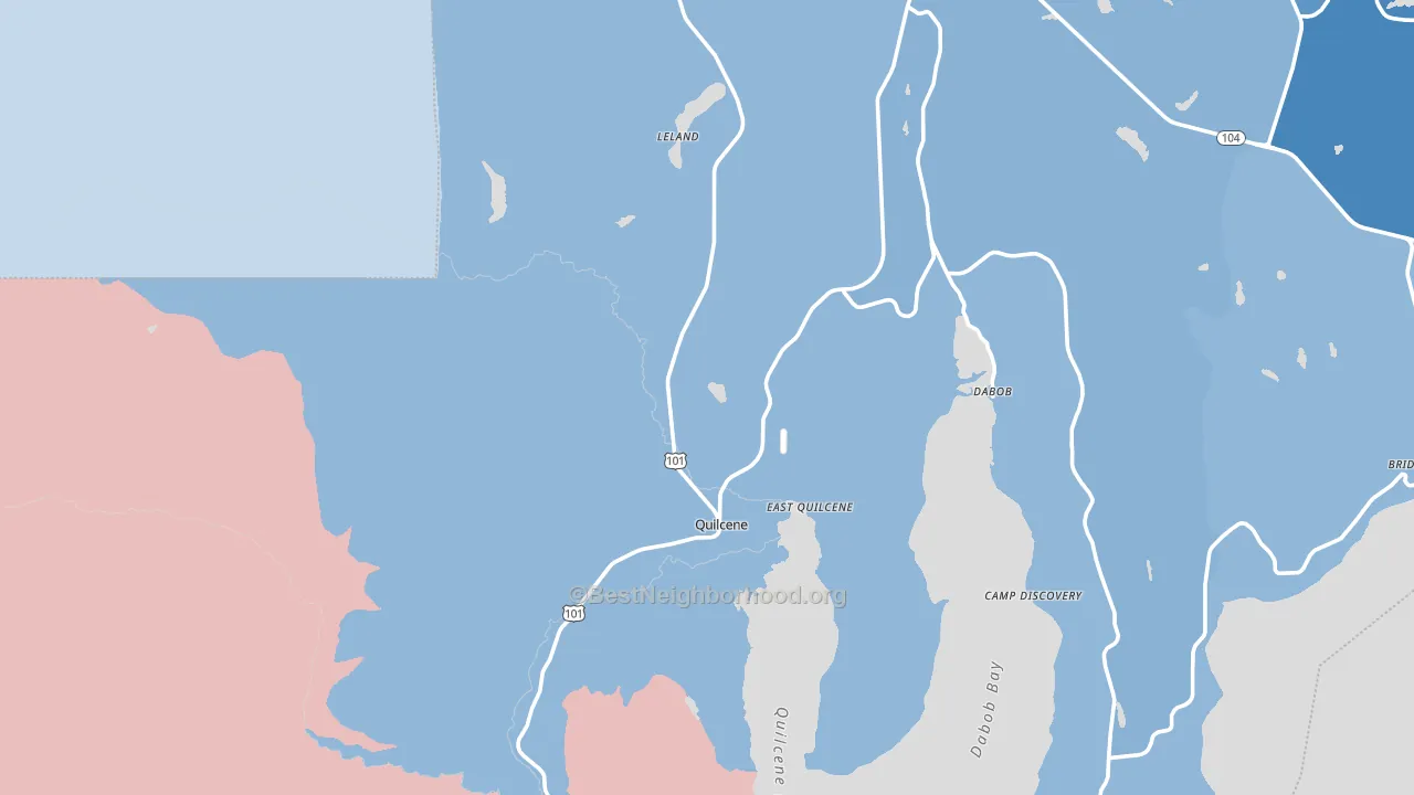 East Quilcene, WA block-group political-lean map