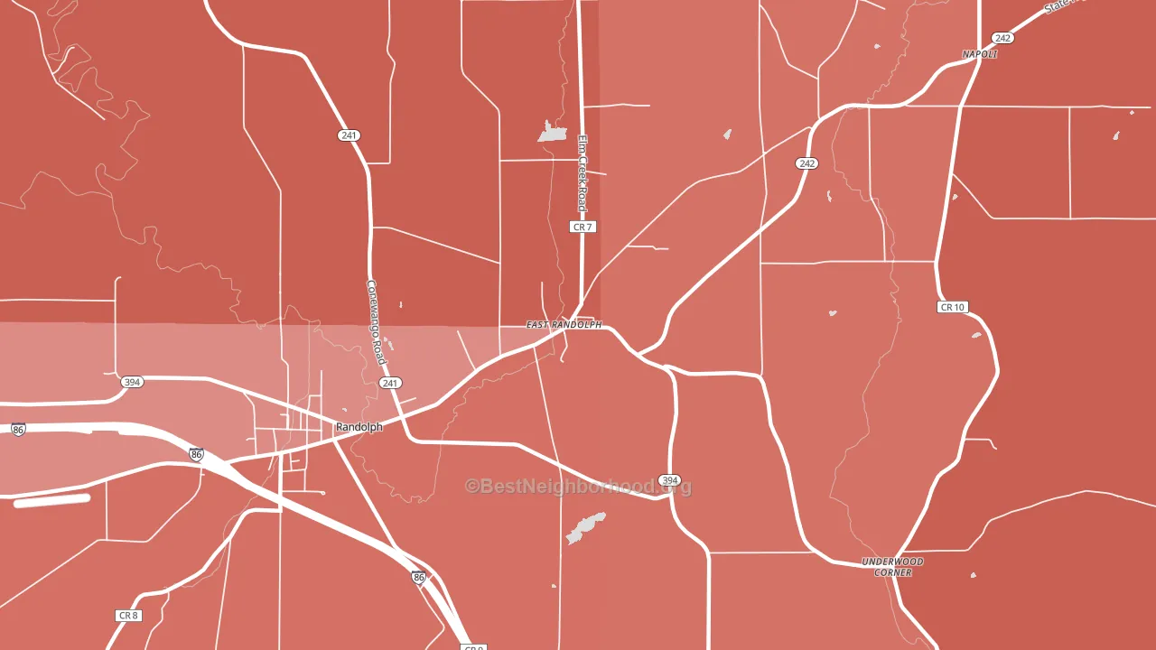 East Randolph, NY block-group political-lean map