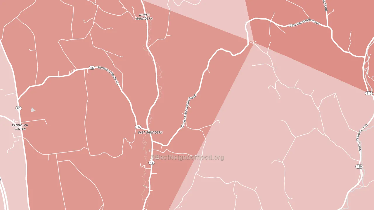 East Randolph, VT block-group political-lean map