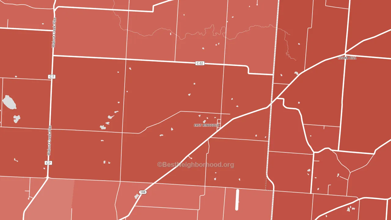 East Ringgold, OH block-group political-lean map
