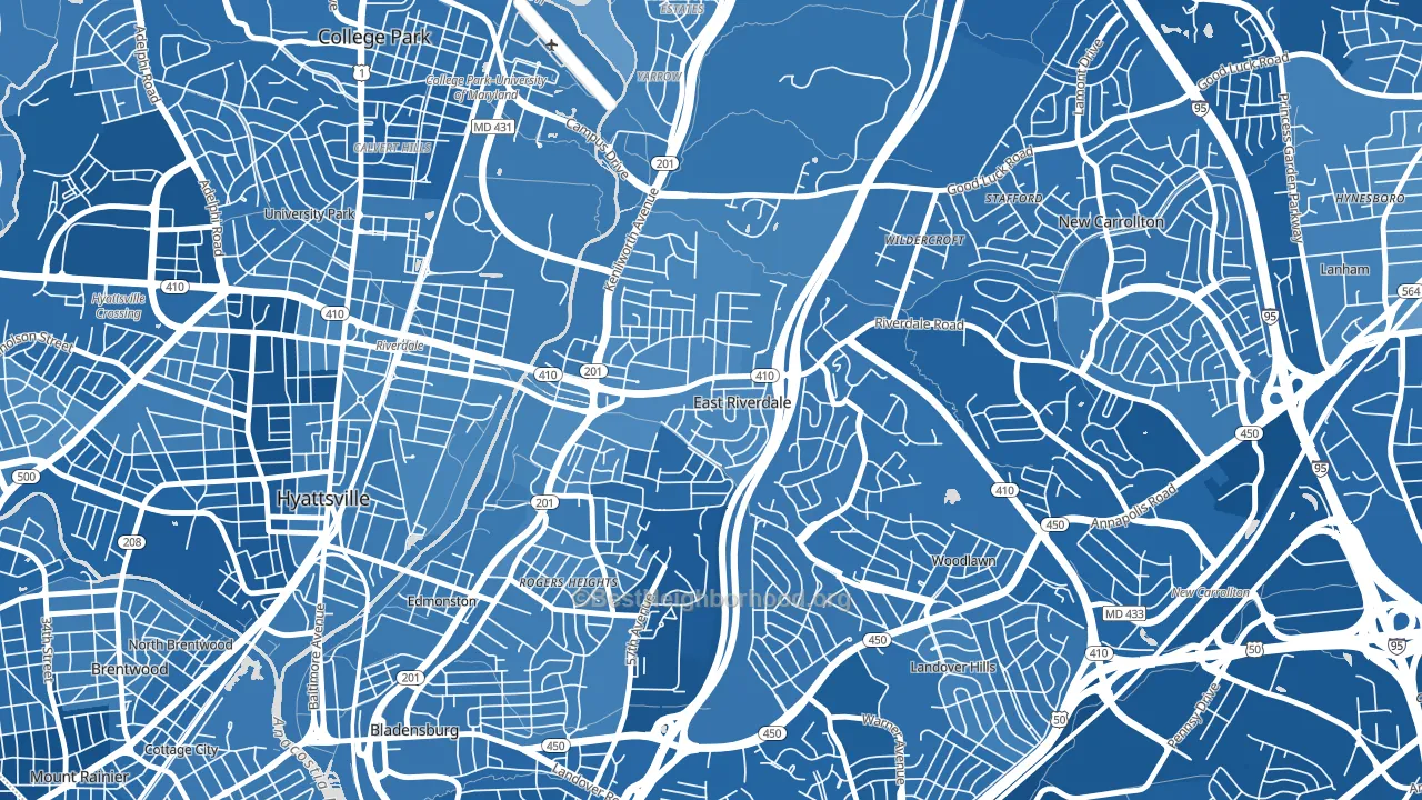 East Riverdale, MD block-group political-lean map