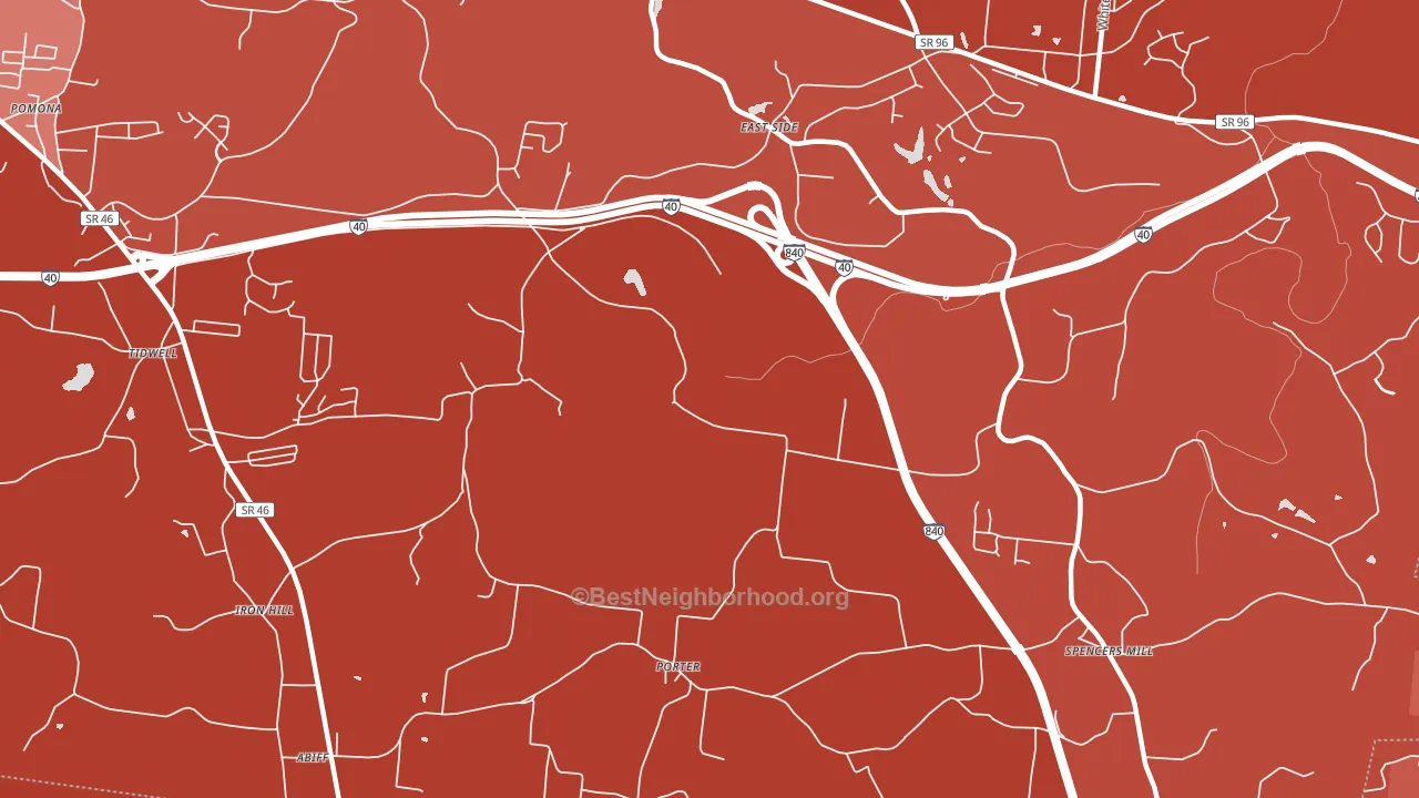 East Side, TN block-group political-lean map