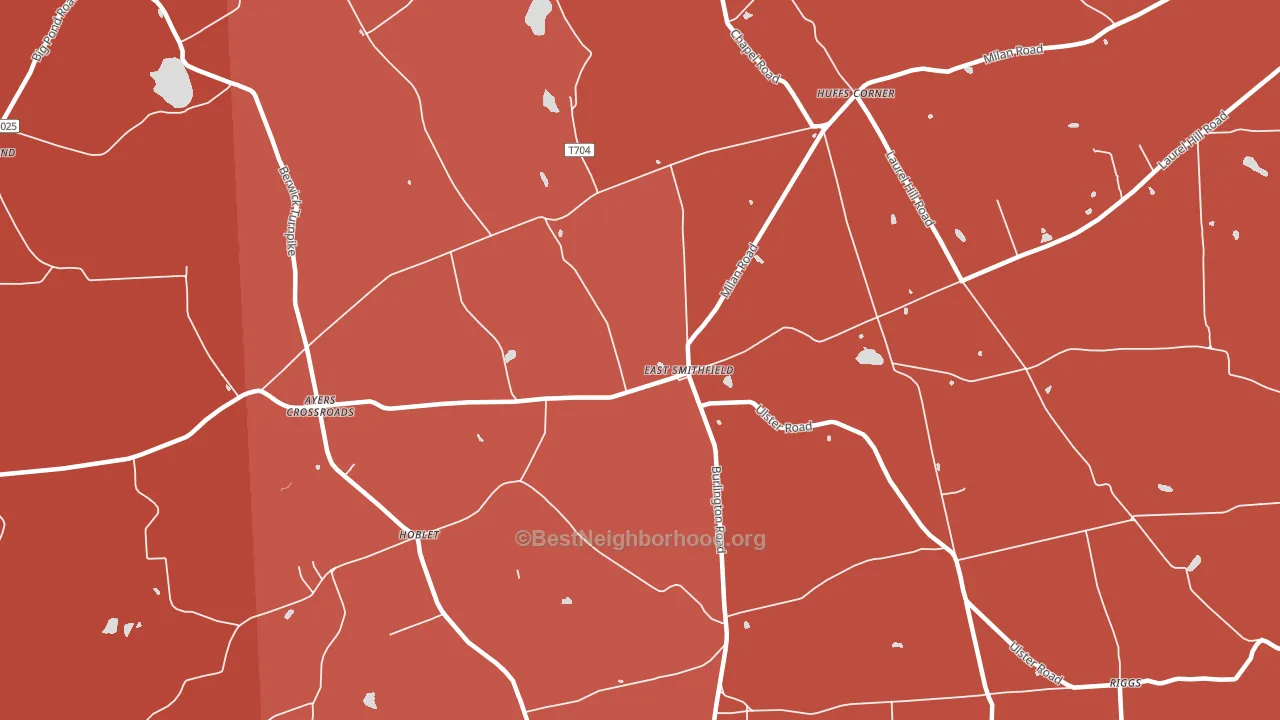 East Smithfield, PA block-group political-lean map