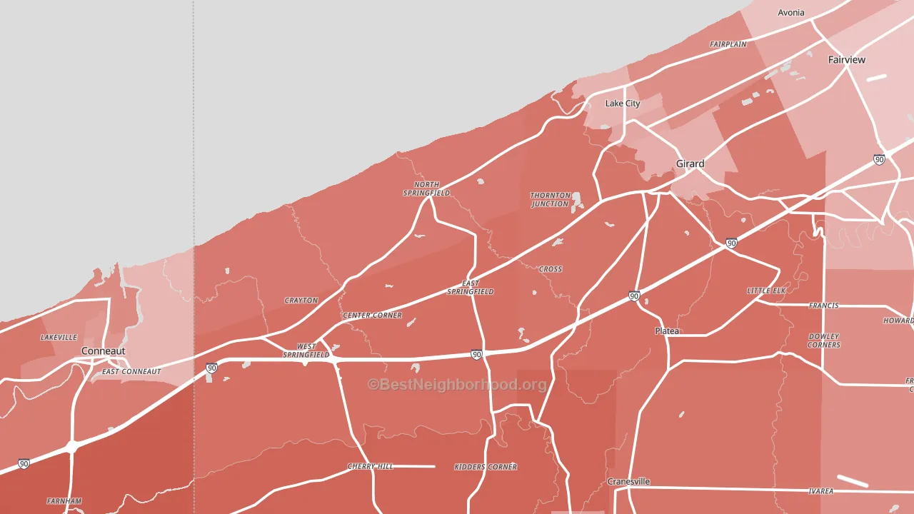 East Springfield, PA block-group political-lean map