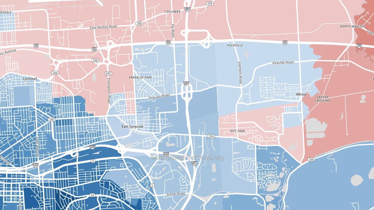 East Syracuse, NY block-group political-lean map