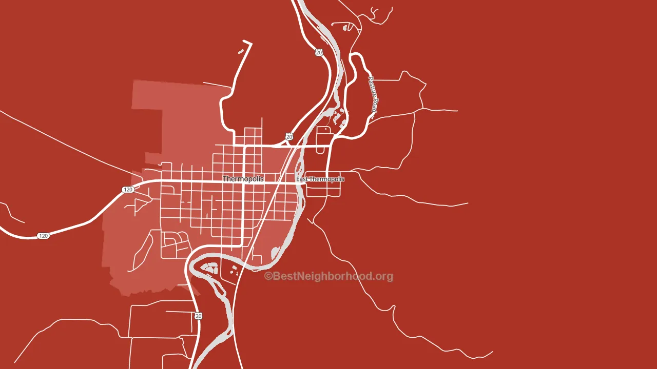 East Thermopolis, WY block-group political-lean map