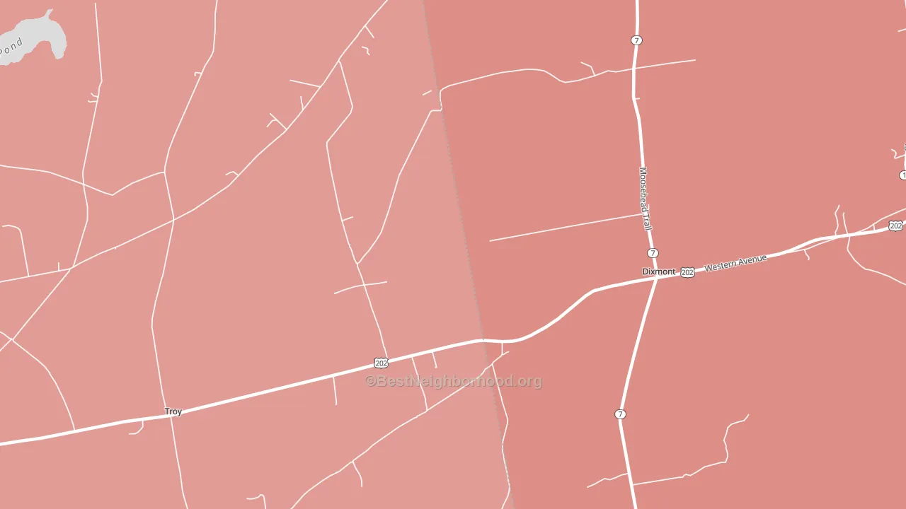 East Troy, ME block-group political-lean map