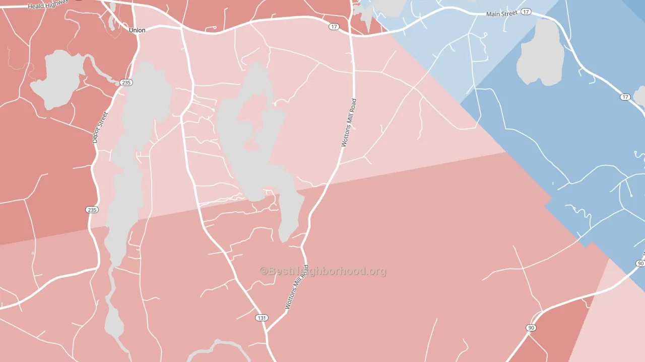 East Union, ME block-group political-lean map
