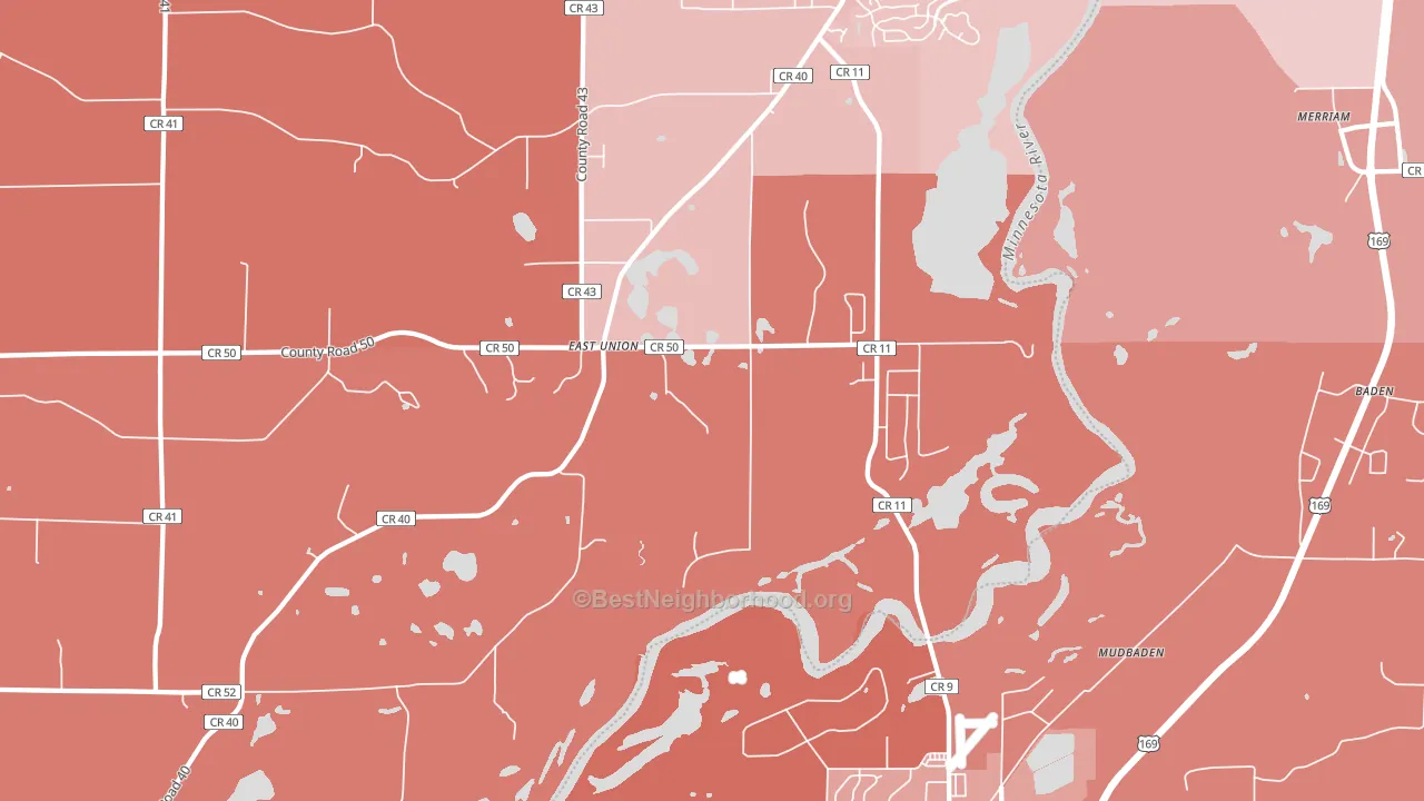 East Union, MN block-group political-lean map