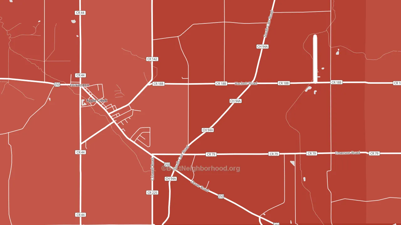 East Union, OH block-group political-lean map