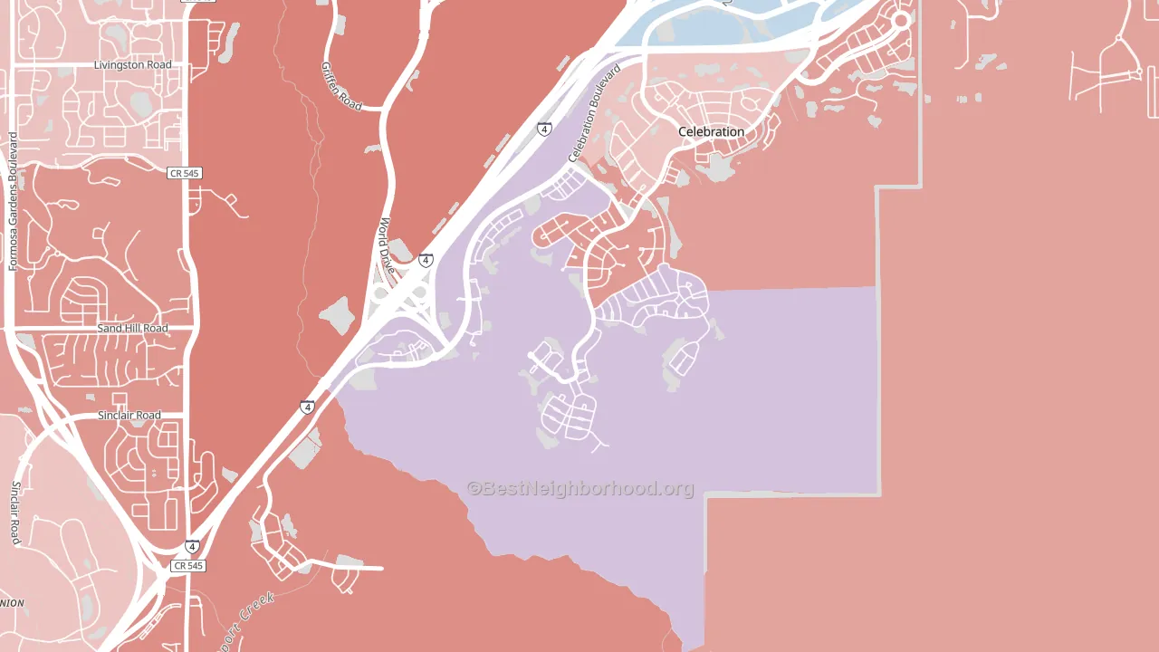 East Village, Celebration, FL block-group political-lean map