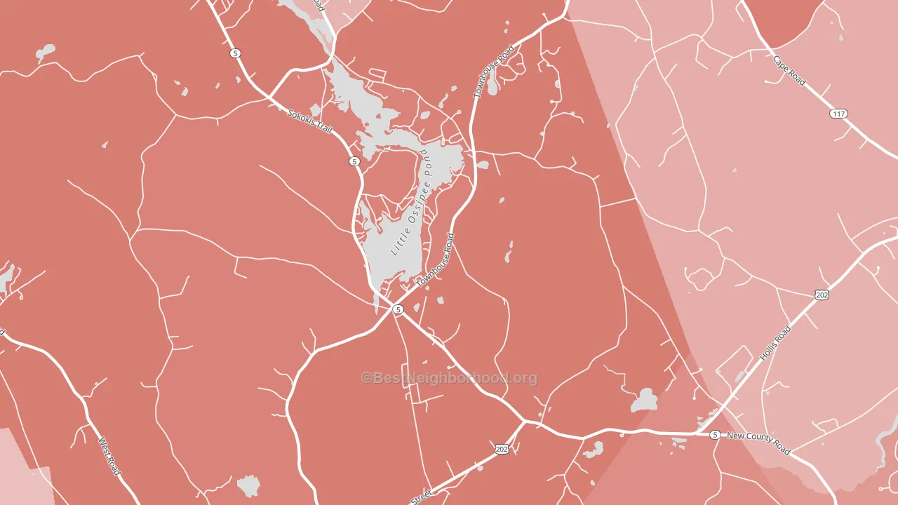 East Waterboro, ME block-group political-lean map