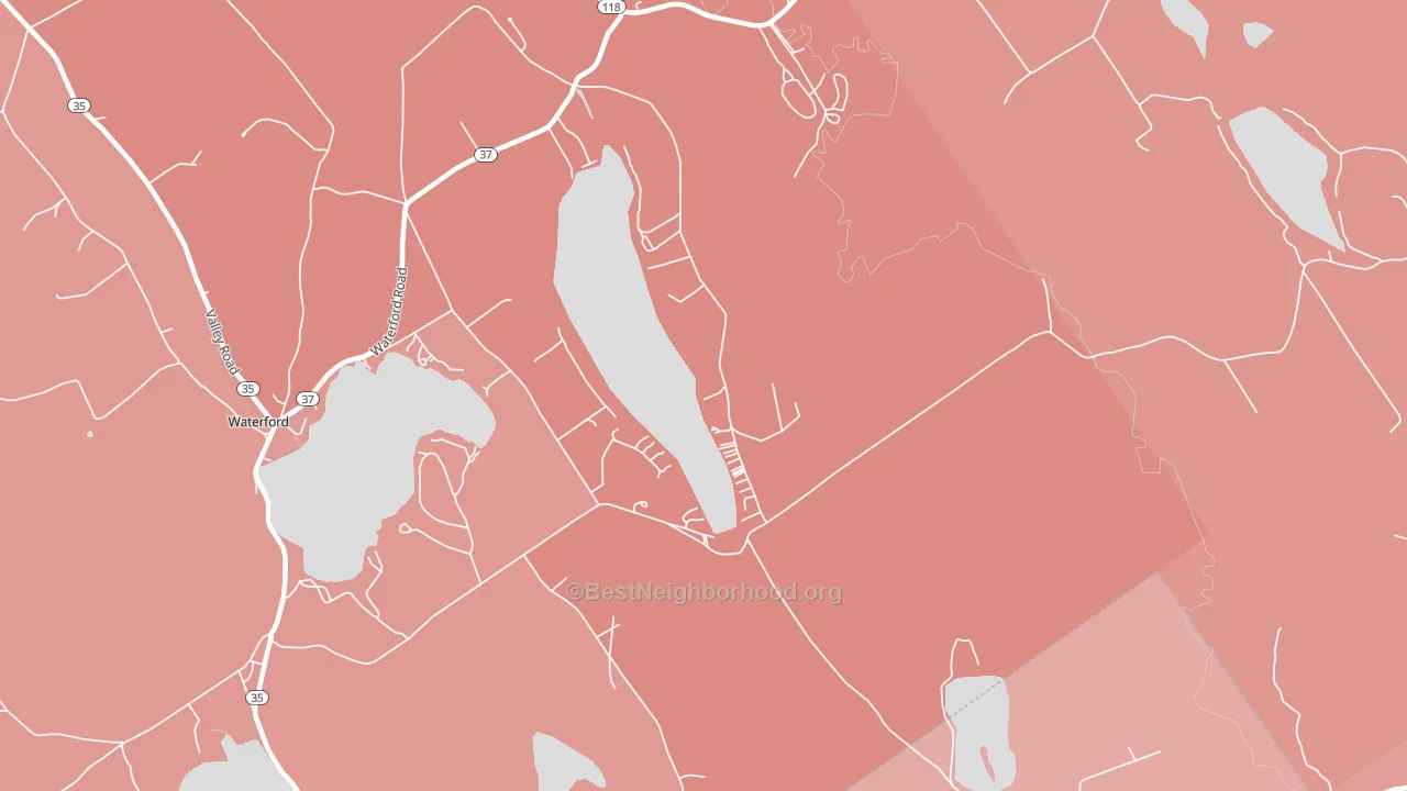 East Waterford, ME block-group political-lean map