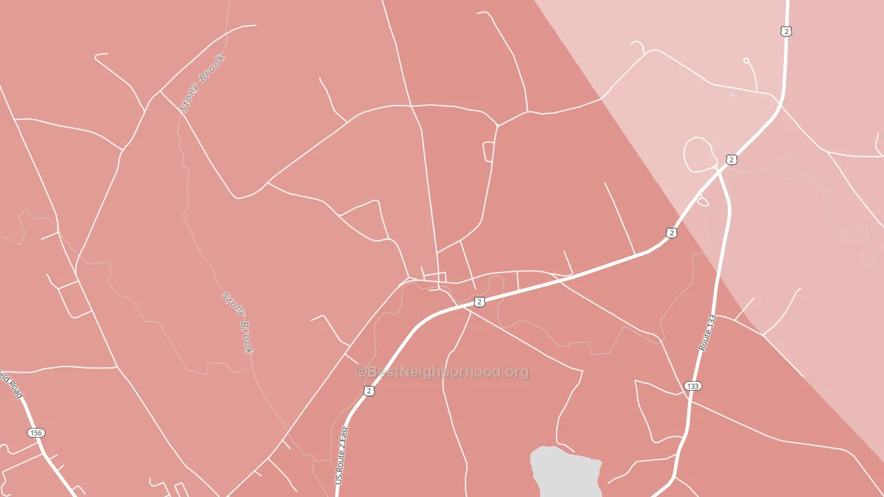 East Wilton, ME block-group political-lean map