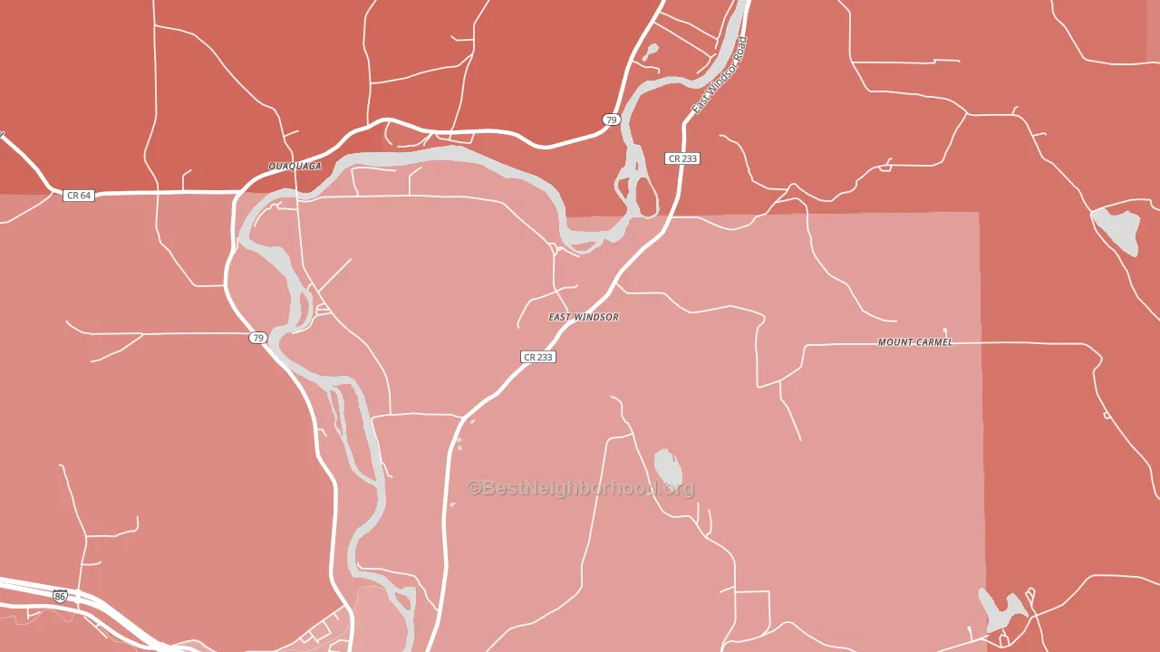 East Windsor, NY block-group political-lean map