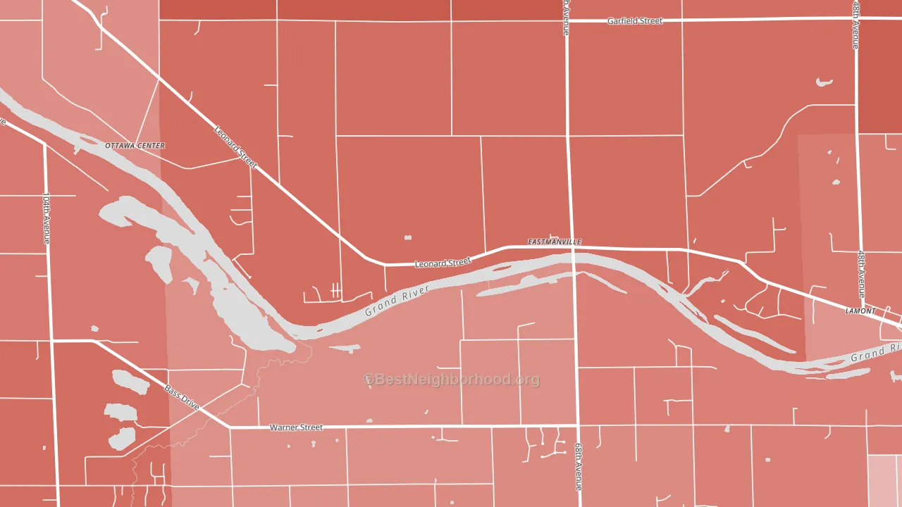 Eastmanville, MI block-group political-lean map