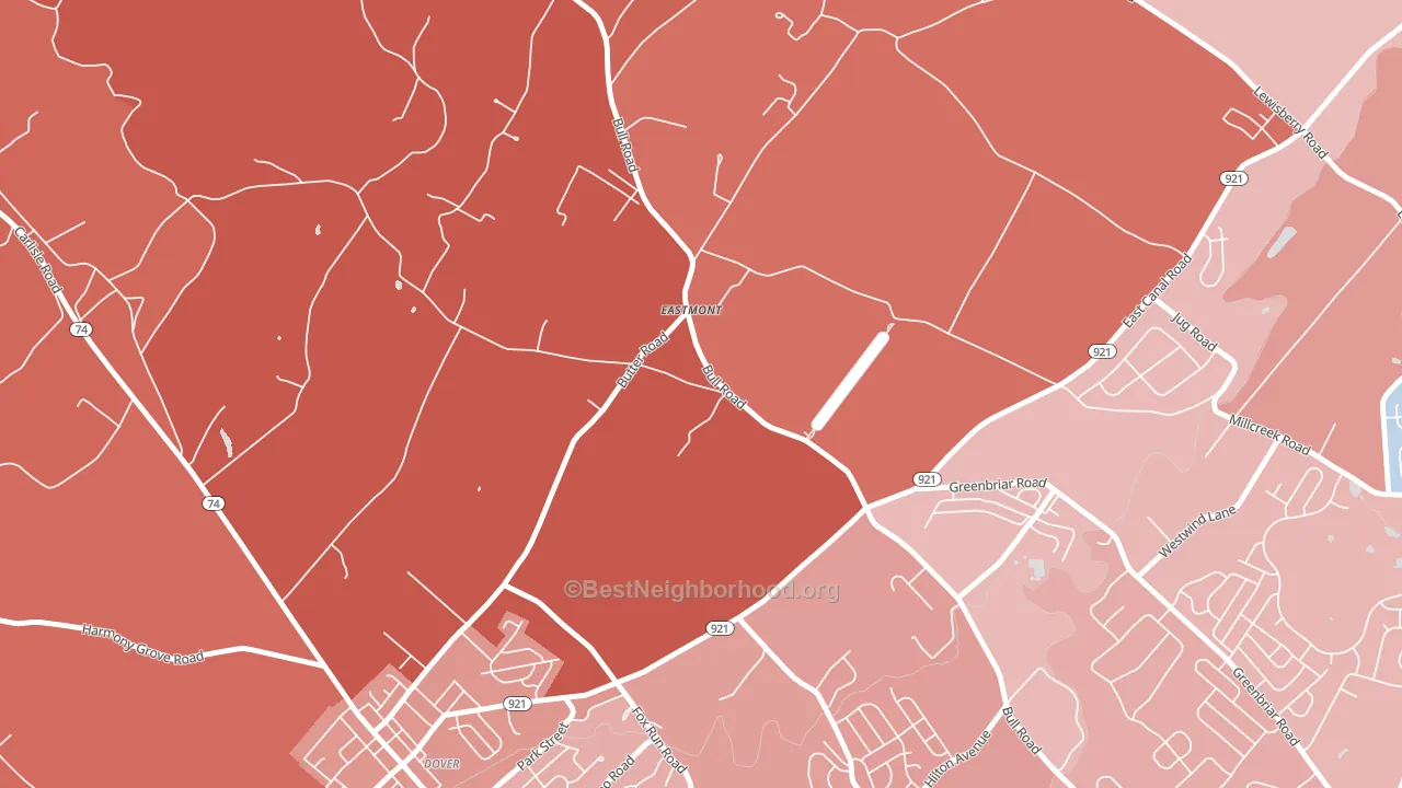 Eastmont, PA block-group political-lean map