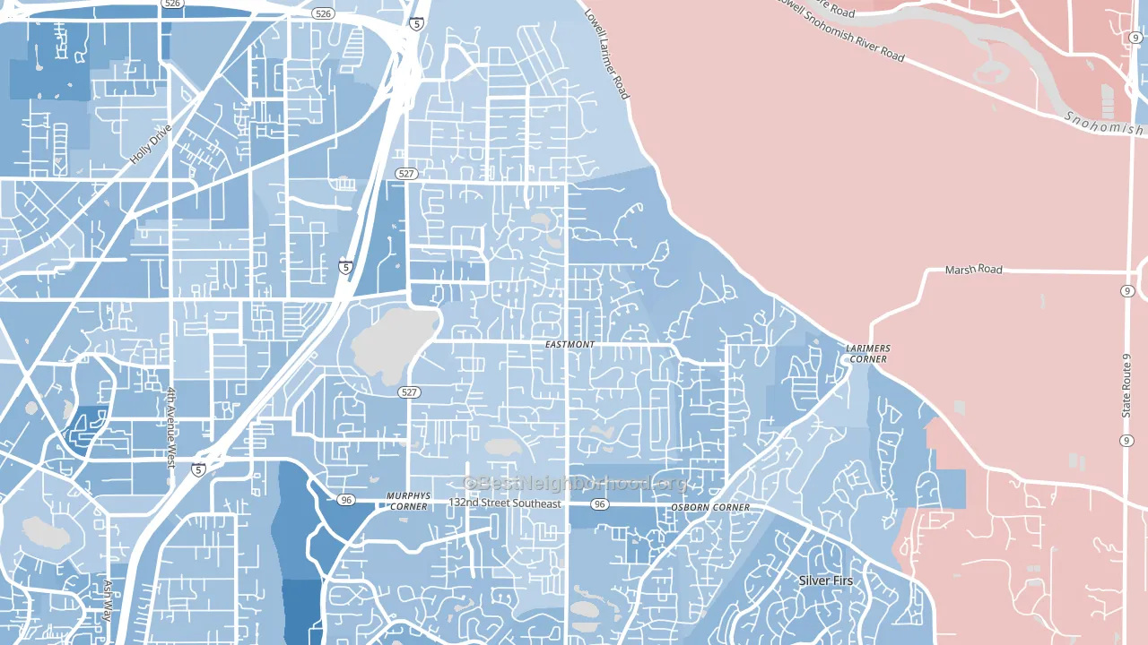 Eastmont, WA block-group political-lean map