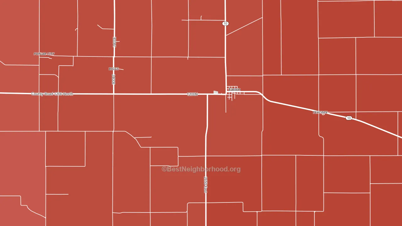Easton, IL block-group political-lean map