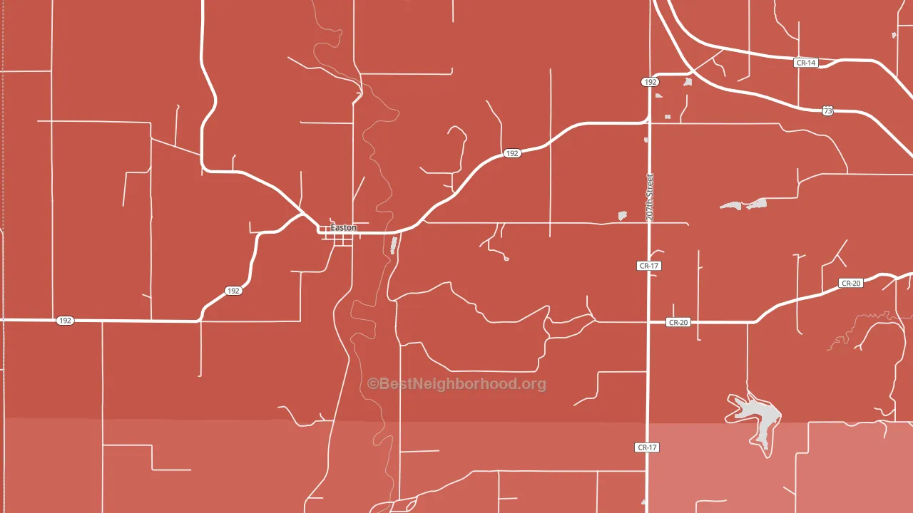 Easton, KS block-group political-lean map