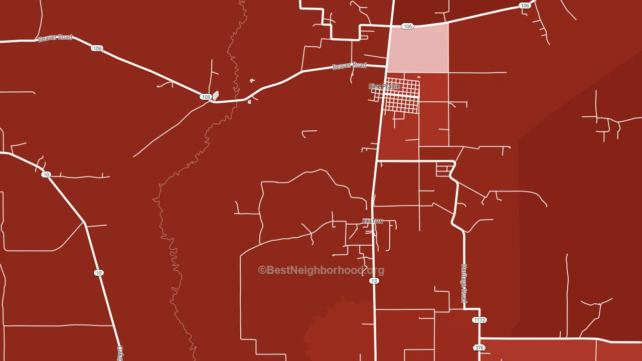 Easton, LA block-group political-lean map