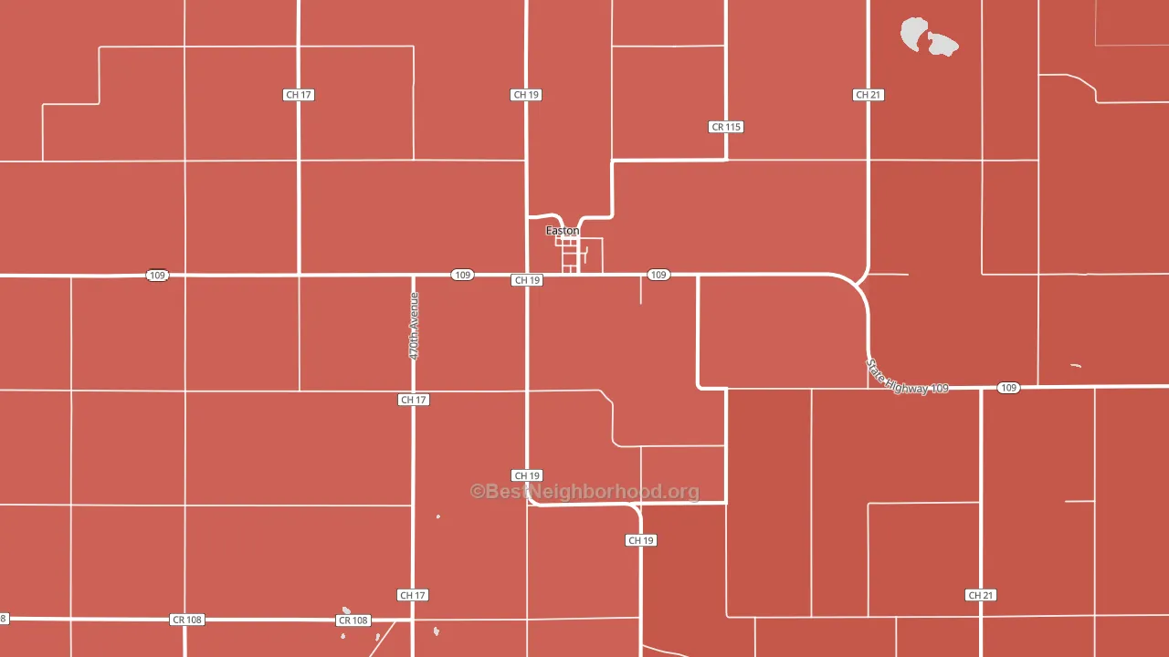 Easton, MN block-group political-lean map