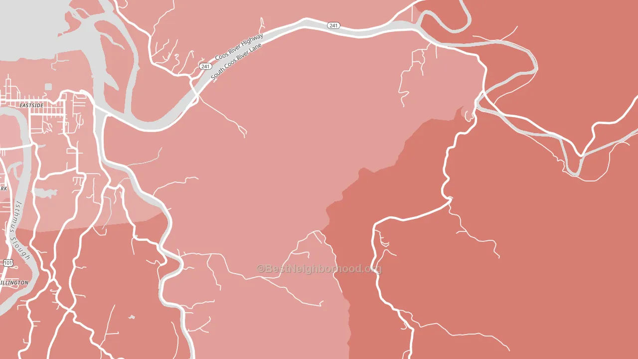 Eastside, OR block-group political-lean map