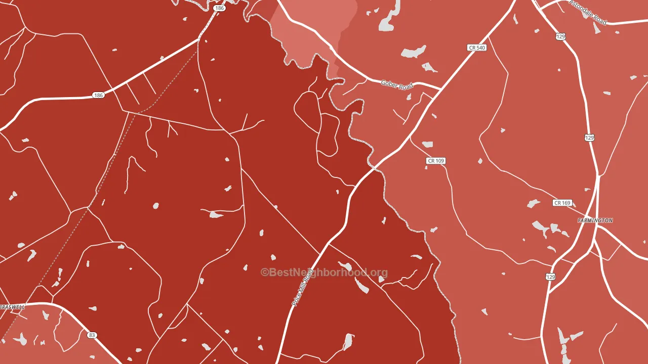 Eastville, GA block-group political-lean map
