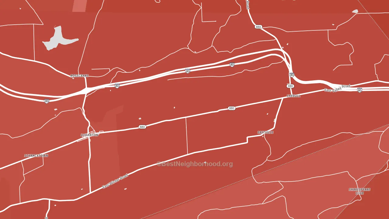 Eastville, PA block-group political-lean map