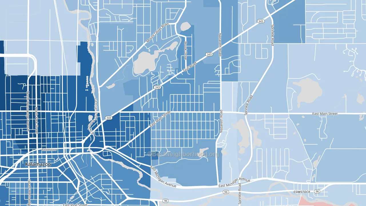 Eastwood, MI block-group political-lean map