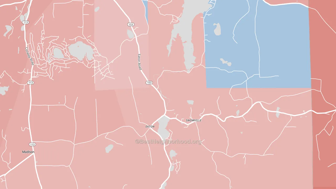 Eaton Center, NH block-group political-lean map