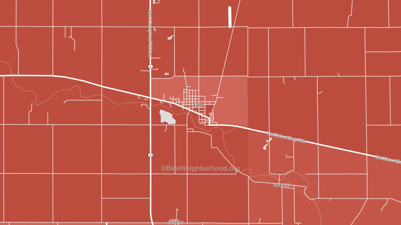 Eaton, IN block-group political-lean map