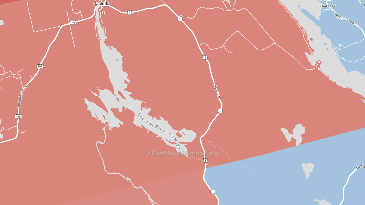 Eaton, ME block-group political-lean map