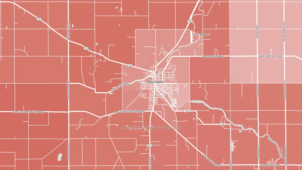 Eaton Rapids, MI block-group political-lean map