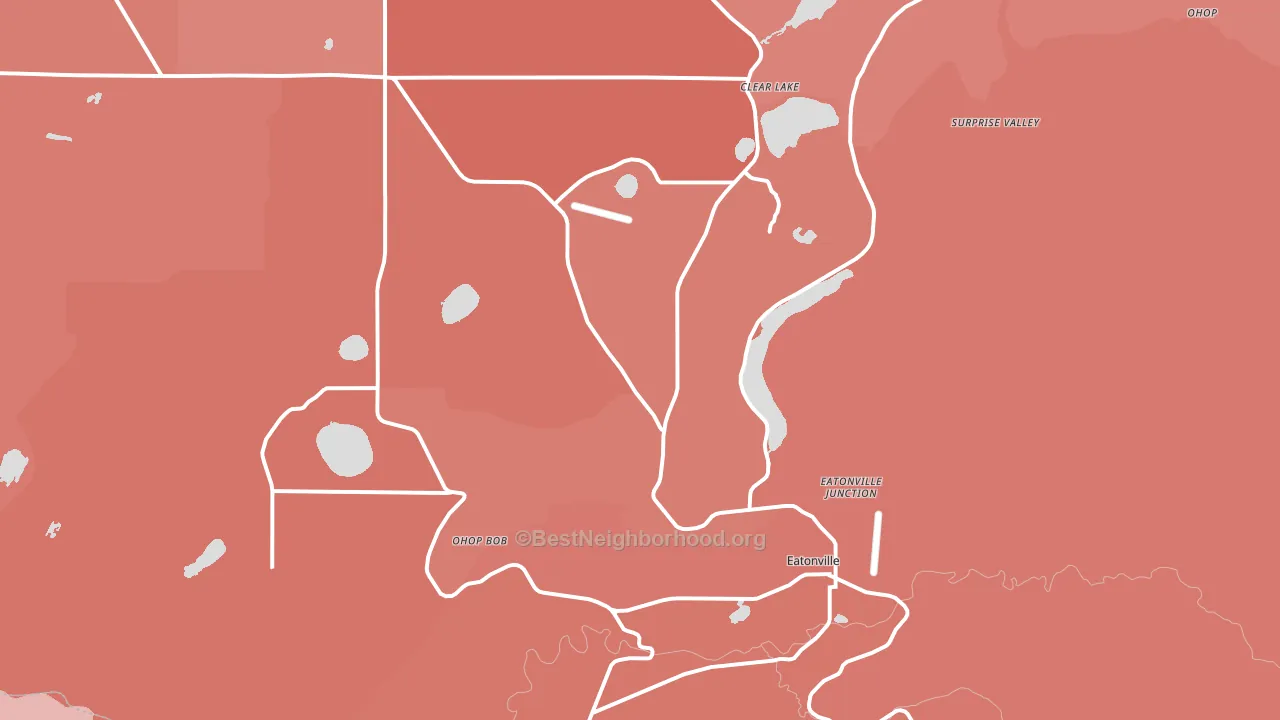 Eatonville, WA block-group political-lean map