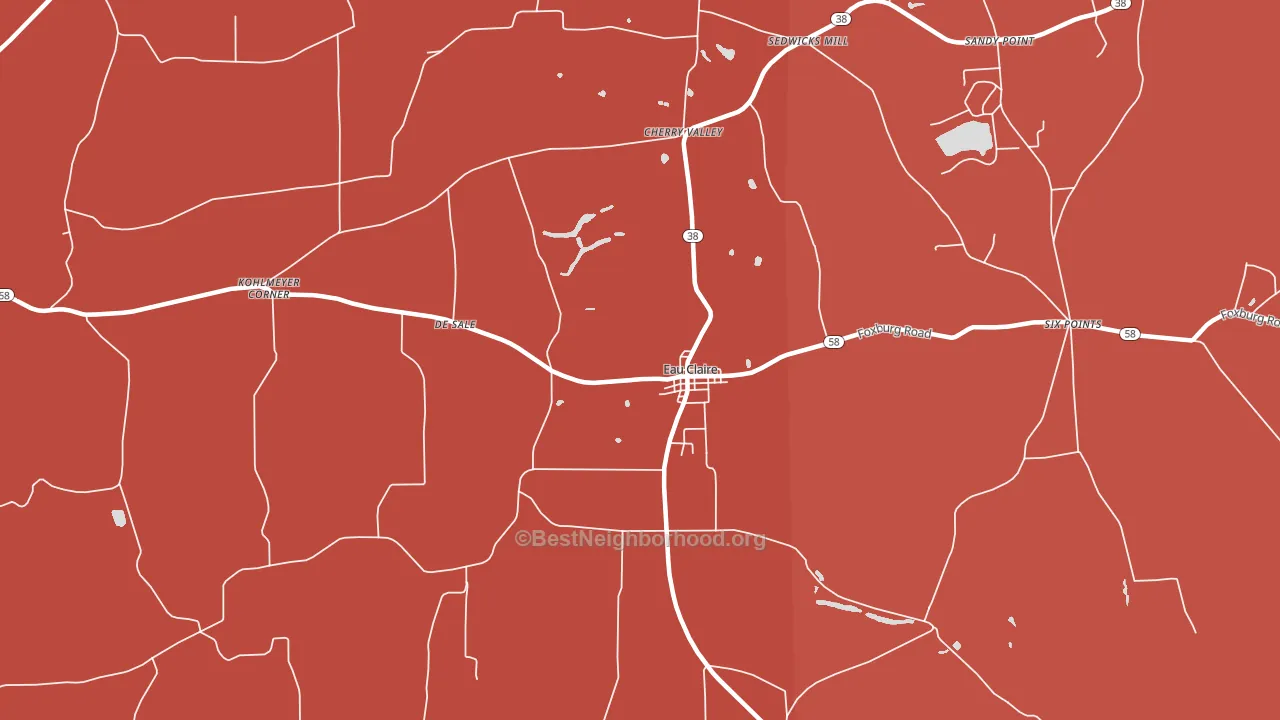 Eau Claire, PA block-group political-lean map