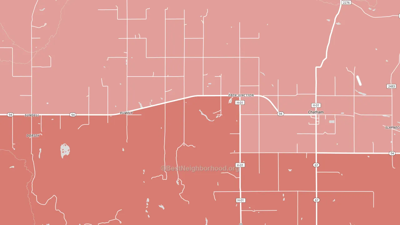 Eben Junction, MI block-group political-lean map