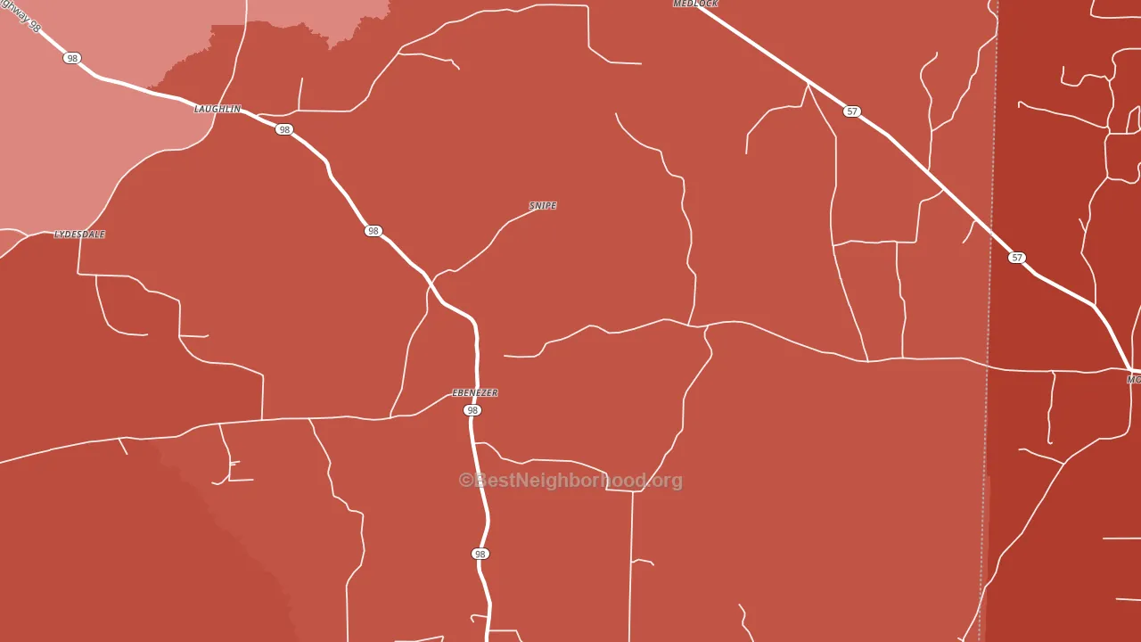 Ebenezer, AR block-group political-lean map